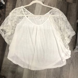 White lacy top
